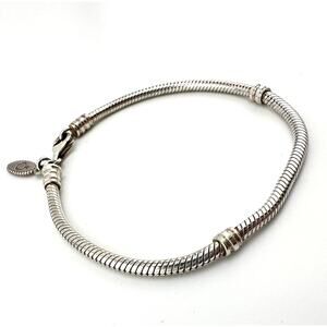 Pandora 925 Authentic Sterling Silver Snake Chain Charm 7” 12.8g Bracelet